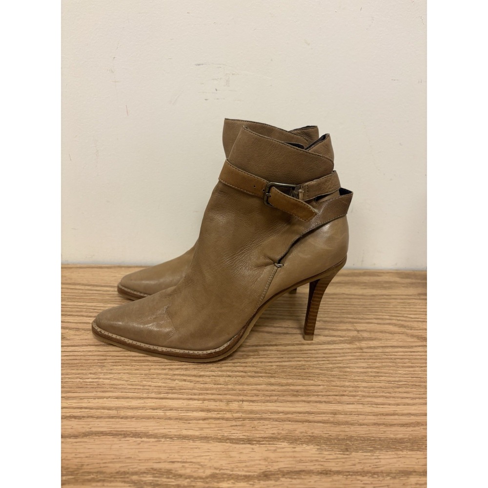 Y2K Faux Leather Tan Pelle Moda Strap Ankle Boots New Without Box Sz 8